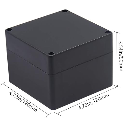 Junction Box IP65 Waterproof ABS Plastic Electrical Project Case Power Junction Boxes, Project Box with 4 PCS M16 Cable Glands 4.72x4.72x3.54 inch (120 x 120 x 90 mm)