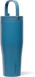 Corkcicle Go Cup XL - Leak-Proof Travel Tumbler - Triple Insulated Stainless Steel Water Bottle - Easy-Carry Handle - Summer Drinkware Gift - Keeps Drinks Ice Cold - 30 oz - North Shore