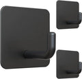 Emergency Fire Blanket Wall Hooks，Waterproof Stainless Steel Adhesive Hooks for Home Kitchen Bathroom Office and Outdoor (Black, 3 Pack)
