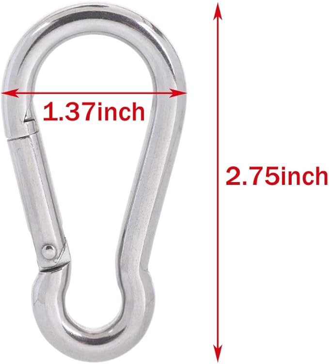PROND Carabiner Clip, Heavy Duty Carabiner Clips, 316 Stainless Steel Carabiner Hooks, Multi-Purpose Spring Snap Hook