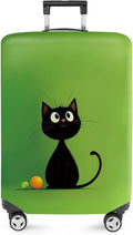 ANNA QUEEN Cute Black Cat Luggage Cover, Minimal Cartoon Suitcase Cover, Stretchable Washable Travel Protector for 24-26 Inch Luggage