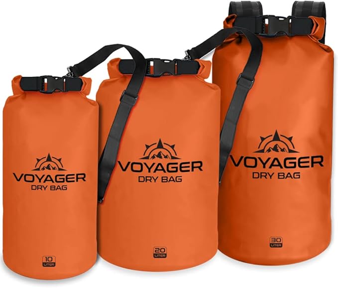 EcoGear FX Heavy Duty Waterproof Dry Bag Voyager Series – Durable Roll Top Compression Bag –Kayaking, Rafting, Boating, Hiking, Fishing and Camping