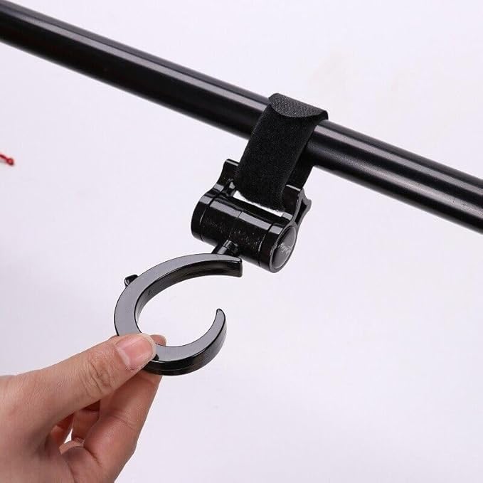 2 Pcs Walker Hook Hanging Multipurpose 360° Rotation Stroller Clip Diaper Bag Hanger for Walker Rollator Crutches Wheelchair Shopping Cart Car Back Seat Purses Bike Wheelchair Pushchair (Open)