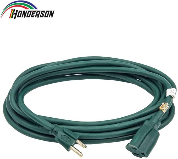 10FT Outdoor Extension Cord-16/3 SJTW Durable Green Extension Cord for Christmas Lights with 3 Prong Grounded Plug for Safety,Great for Outside Christmas Decorations
