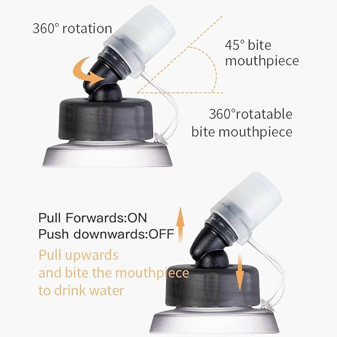 AONIJIE TPU Soft Flask Water Bottle Collapsible Running Flask for Hydration Pack, BPA Free, Wide Opening, for Outdoor Sports Hydration