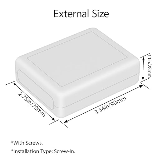 LeMotech Project Box 5 Pieces ABS Plastic Electrical Project Case Small Junction Box for Electronics White 3.54 x 2.75 x 1.10 inch (90 x 70 x 28 mm)