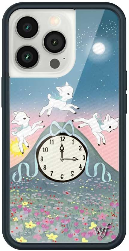 Wildflower Cases - Compatible with iPhone 13 Pro | Protective Black Bumper, 6.5ft Drop Test Certified, Women Owned Small Business | Floral Clock Ribbon Aesthetic Trendy Cute | Collab - Laufey