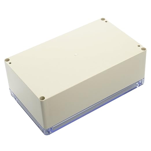 LeMotech ABS Plastic Junction Box Dustproof Waterproof IP65 Electrical Enclosure Box Universal Project Enclosure Grey with PC Transparent Clear Cover 7.9 x4.7 x2.9 inch(200 x120 x75 mm)