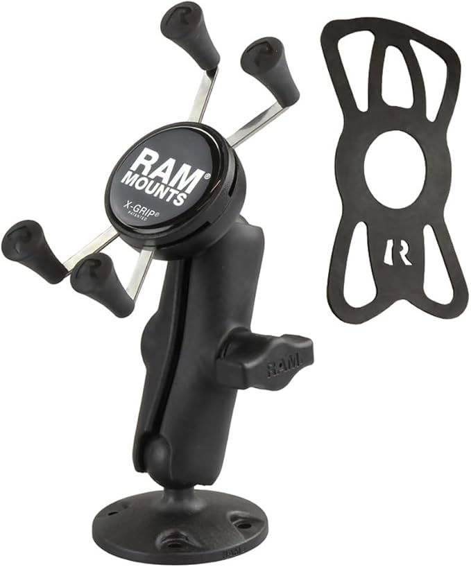 RAM MOUNTS X-Grip Drill-Down Phone Mount – Flat Surface Mount with Medium Arm (RAP-B-138-UN7U)