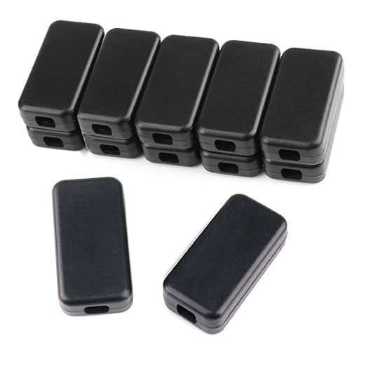 YXQ 40mmx20mmx11mm Power Project Enclose Case Junction Box Waterproof Small Engineering Wire Switch Plastic Black, 12-Pack