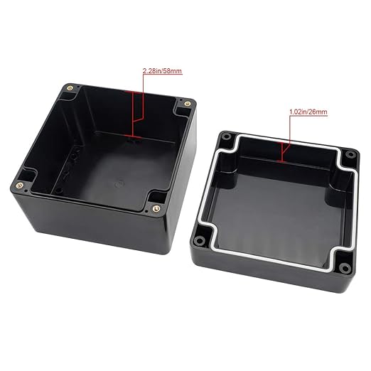 LeMotech ABS Plastic Electrical Project Case Power Junction Box, Project Box Black 4.7" x 4.7" x 3.5" (120 x 120 x 90 mm)(Pack of 1)