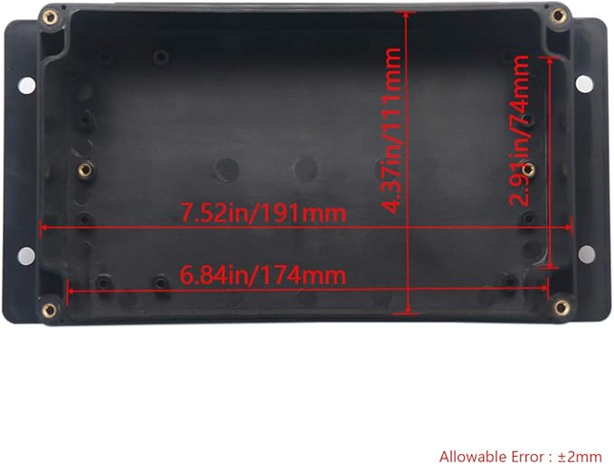 Project Box ABS Black Electrical Boxes IP65 Outdoor Waterproof Box Electronic Junction Box Fixed Ear Power Enclosure with Cable Glands for DIY Project 7.87 x 4.72 x 2.95 inch (200x120x75mm)
