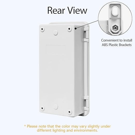 Junction Box ABS Plastic IP65 Waterproof Dustproof Universal Electrical Enclosure Hinged Shell Outdoor and Indoor Usage Project Box, 7.9"x 3.9"x 2.7"(200x100x70mm), Grey