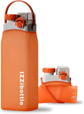 IZZI bottle Collapsible Lightweight Silicone Water Bottle (600ml, Blue) | BPA Free, Eco-Friendly, Medical Grade | Leakproof Bottle for Sports, Travel, Hiking, Gym, Outdoor Adventures and Daily Use