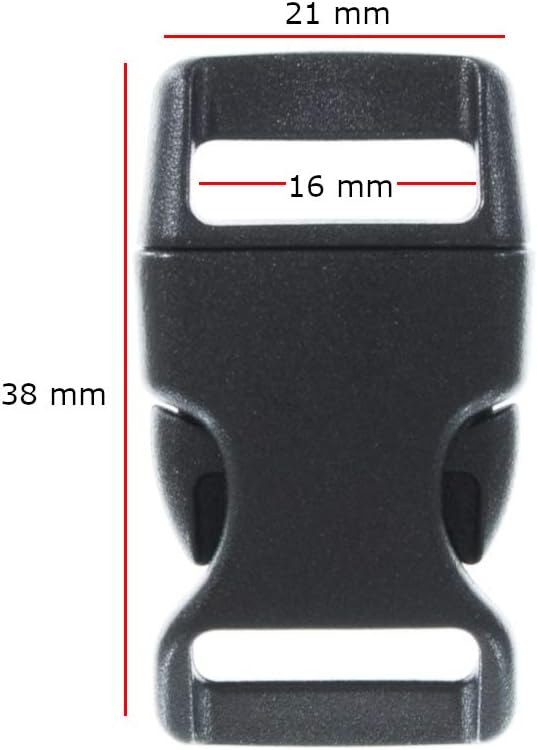 Black Plastic Side Release Buckles for Paracord Bracelets (5/8 Inch, 50 Pack)
