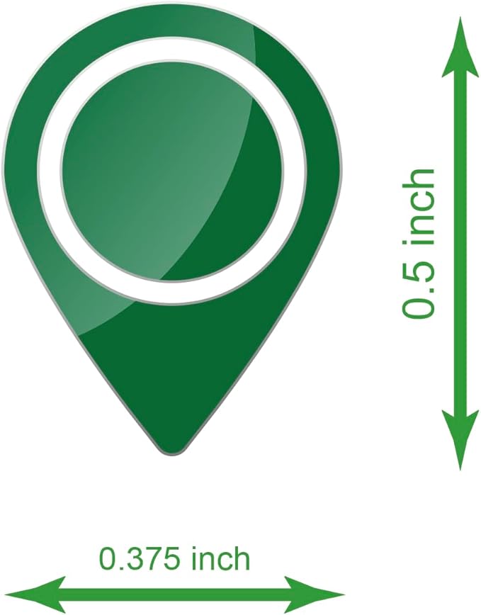 3/8 x 1/2 inch 100 PCS Map Location Position Stickers Waterproof Removable Stickers