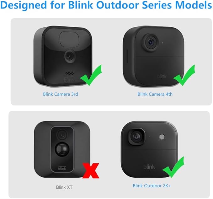 All-New Blink Outdoor Camera Surveillance Mount, 8 Pack Weatherproof Protective Housing and 360 Degree Adjustable Mount for Blink Outdoor 4/Outdoor 2K+/3rd Gen Camera, Black (Camera Not Included)