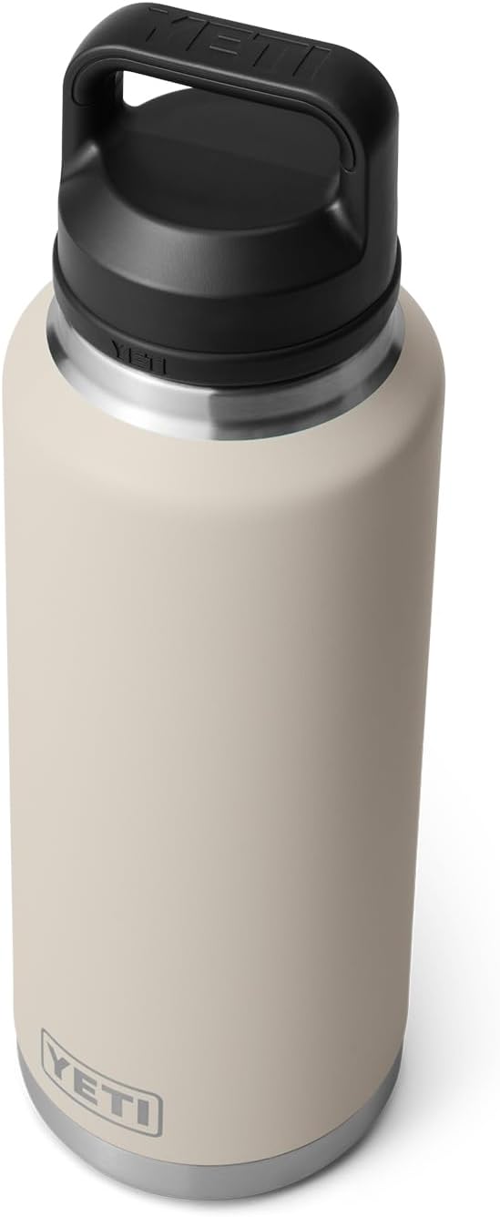 YETI Rambler 46 oz Bottle, Leakproof, Vacuum Insulated, Stainless Steel with Chug Cap, Cape Taupe