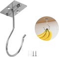 Banana Hook Under Cabinet,Adhesive Bananas Hanger with Fordable Design,Durable Metal Banana Holder for Hanging Bananas,Kitchen Organization Or Multi-Purpose Home Us(Silver)