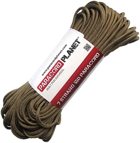 Paracord Planet Solid Color 550lb Paracord – 7 Strand Type III Nylon Cord for Indoor and Outdoor Tasks – Khaki (1,000 ft)