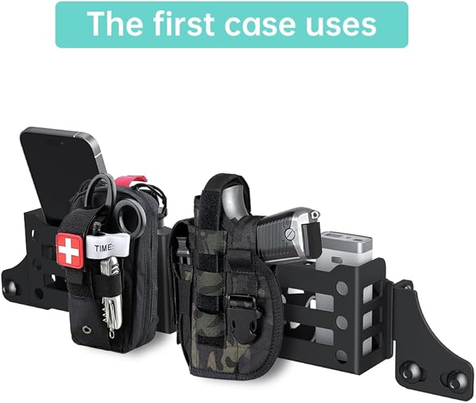 Car Seat Brackets Storage Basket - Universal Molle Panel Organizer Compatible with Toyota Tacoma 4Runner Lexus GX460/GX470 | Tactical Gear Mounting System & Quick Installation