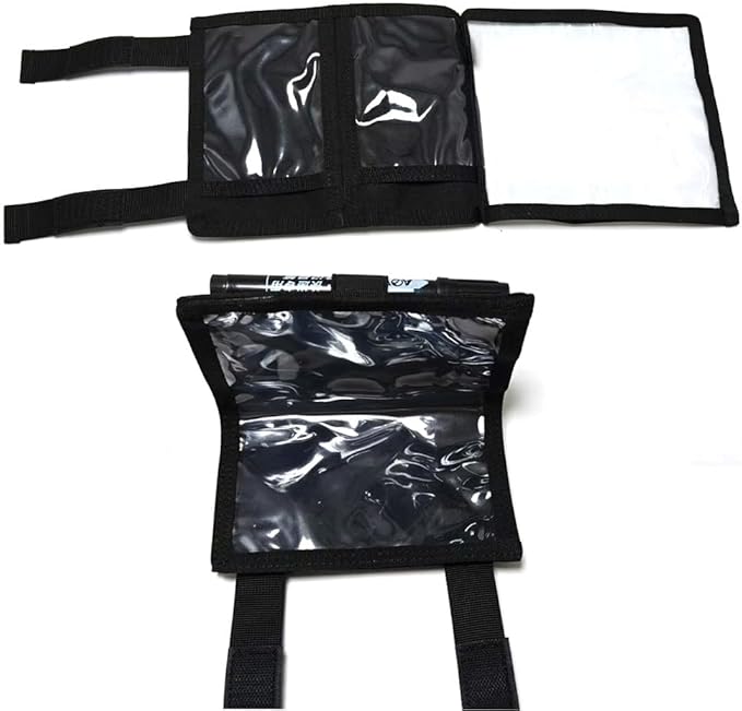 Tactical Map Case QB Wristband Pouch - Military Arm Sleeve with DOPE Card Holder & USA Flag Patch