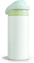 ENCOOL Leakproof Insulated Water Bottle with Straw Dual-Sip Water Bottle Bag-Safe Design for Work, Commute & Gym – Keeps Drinks Cold All Day, 18 oz, Lime White