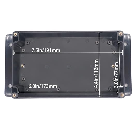 Watertight Junction Box, IP67 Waterproof Project Box Durable ABS Plastic Electronic Enclosure Case for DIY Electrical Project with Wall Fixed Ear 7.87" x 4.72" x 2.95"(200 x 120 x 75 mm)