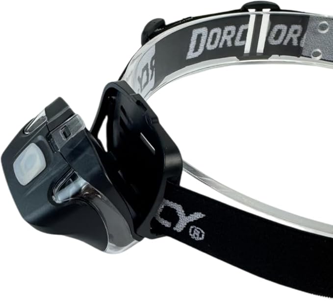 Dorcy 8-LED Adjustable LED Headlight Flashlight with Blinking Red Light Setting and Push Button Switch, Black (41-2095)