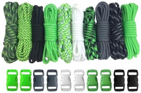 Paracord Planet 550lb Type III Paracord Combo Crafting Kits with Buckles