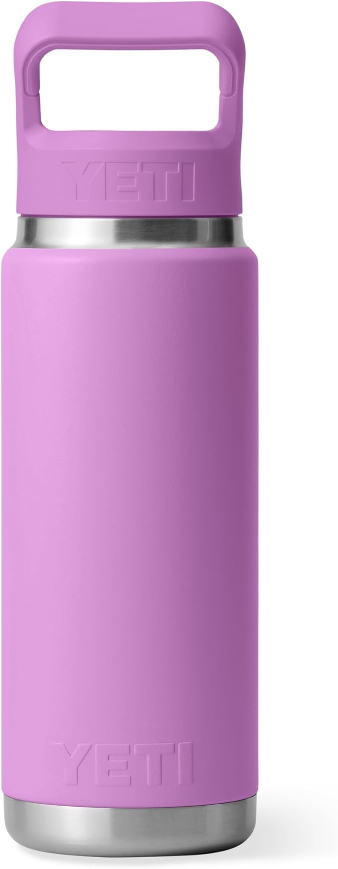 YETI Rambler 26 oz Bottle, Vacuum Insulated, Stainless Steel with Color Matching Straw Cap