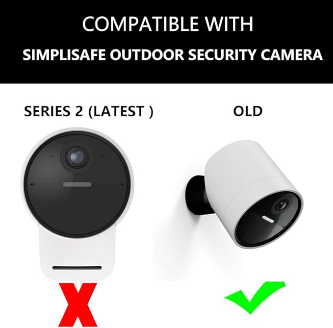 Teccle Metal Wall Mount for SimpliSafe Outdoor Camera, Anti-Drop, 360 Degree Adjustment Swivel Mount Bracket (Camera Not Included) (1 Pack)