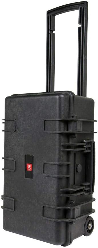 Monoprice Weatherproof Hard Case - 22 x 14 x 10 Inches, with Wheels and Customizable Foam, Shockproof, IP67, Ultraviolet and Impact Resistant Material, Black - Pure Outdoor Collection