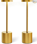 Swinerton Cordless Table Lamp Set of 2, Gold 5000mAh Rechargeable Battery Operated Lamps, Wireless 3 Color Dimmable Touch Lamp Table Light for Restaurant Dining Patio Outdoor, Home Decor
