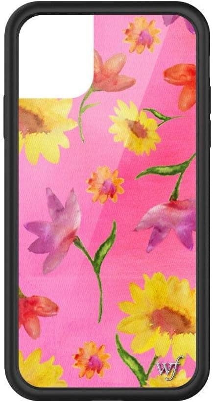 Wildflower Cases - Compatible with iPhone 13 Pro | Protective Black Bumper, 6.5ft Drop Test Certified, Women Owned Small Business | Trendy Pink Yellow Flowers | Sunflower Spring Floral