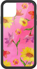 Wildflower Cases - Compatible with iPhone 13 Pro | Protective Black Bumper, 6.5ft Drop Test Certified, Women Owned Small Business | Trendy Pink Yellow Flowers | Sunflower Spring Floral