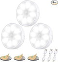 Upgraded Motion Sensor Light, 8 LEDs, 3 Pack Rechargeable, 120 Detection, 3 Modes - Closet, Bedroom, Stair, Hallway Light - 6000K Cold White