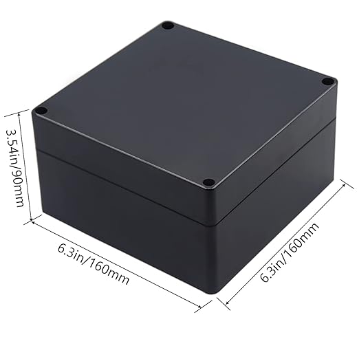 Project Box IP65 Waterproof Junction Box ABS Plastic Electrical Boxes DIY Electronic Project Case Power Enclosure 6.30x6.30x3.54 inch (160 x 160 x90 mm)