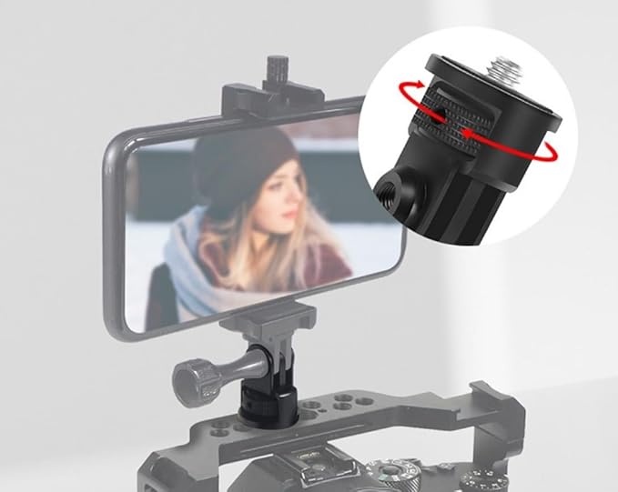 Aluminum Camera Tripod Adapter 1/4"-20 Conversion Adapter Mounts Compatible with Gopro Action Cameras Insta360 and Other Standard 1/4 Accessories, Quarter Inch Mount Adapter (Type DD)