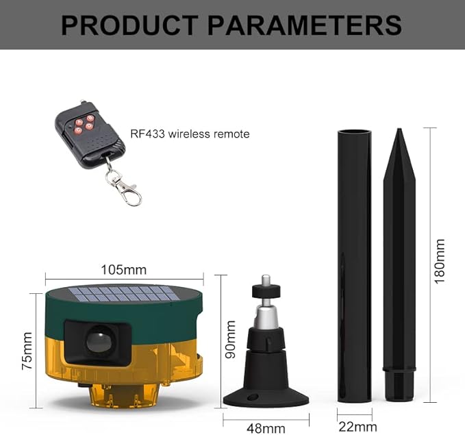 Solar Sensor Security Alarm Lights Outdoor,WONFAST 360° Motion Detector LED Flashing Strobe Light Warning Lamp Built-in 13Sounds,129db Loud Siren Sound for Home Farm Barn Villa Yard (Yellow-1)