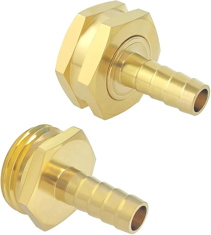 Hooshing 1/4" Garden Hose Repair Kit Male and Female Brass Hose Mender End Repair Connector with Clamps