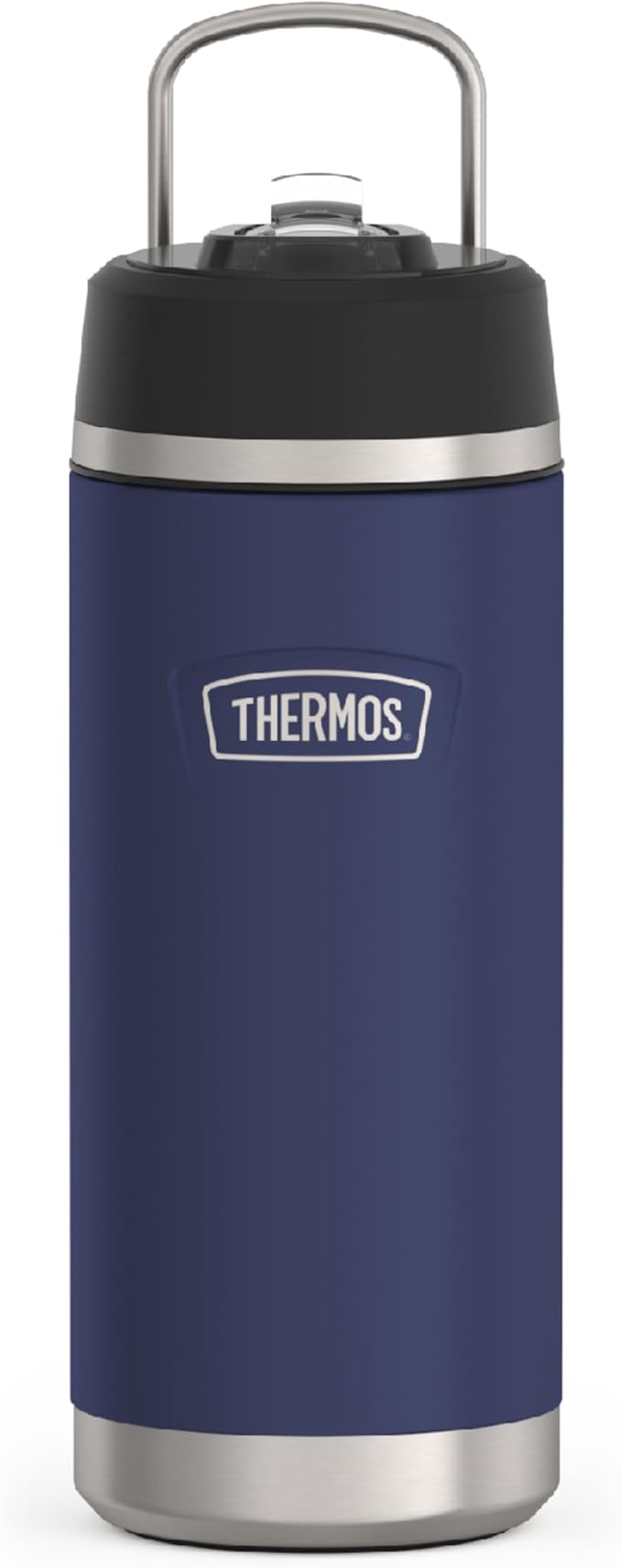 THERMOS ICON SERIES, Insulated Water Bottle with Straw Lid - 18 Ounce, Navy - Stainless Steel Vacuum Insulated Water Bottle with Straw Lid