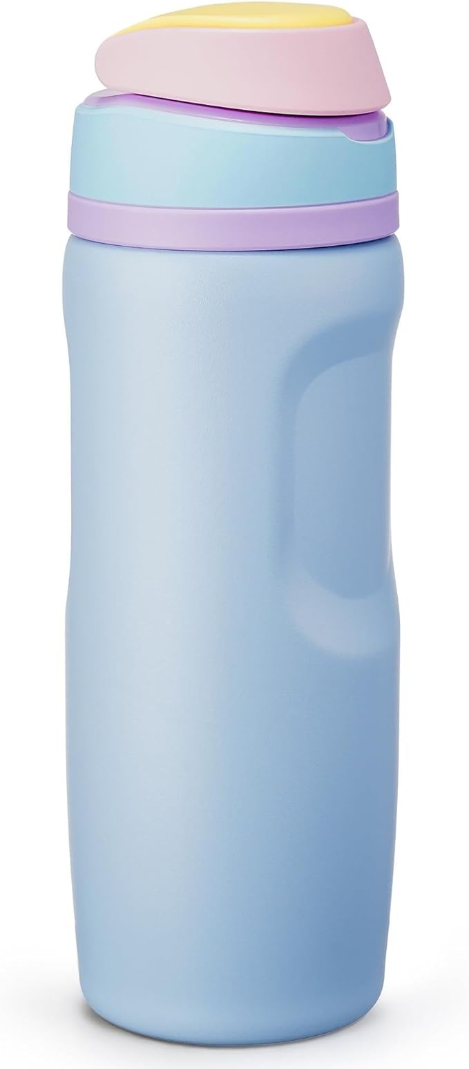 Fijinhom 24 oz Insulated Water Bottle,Stainless Steel Sports Water Bottle with Straw, Double Wall Vacuum Leak Proof, Cold for 24 Hours, BPA Free for Travel, Sport, Outdoor, Light Blue
