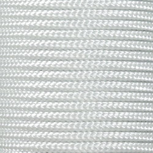 Paracord Planet 325 Paracord – 3 mm Type II Nylon Parachute Cord with 3 Inner Strands (White, 50 ft)