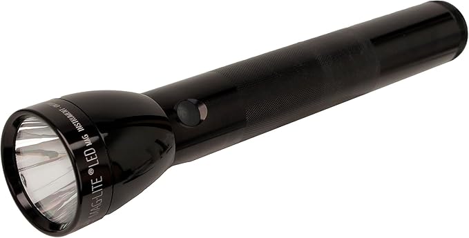 MagLite Battery-Powered LED Flashlight – ML300L 3-Cell D Flashlight with Adjustable Focus, Precise Beam, Long Battery Life, Water-Resistant for Emergency, Outdoor, and Camping