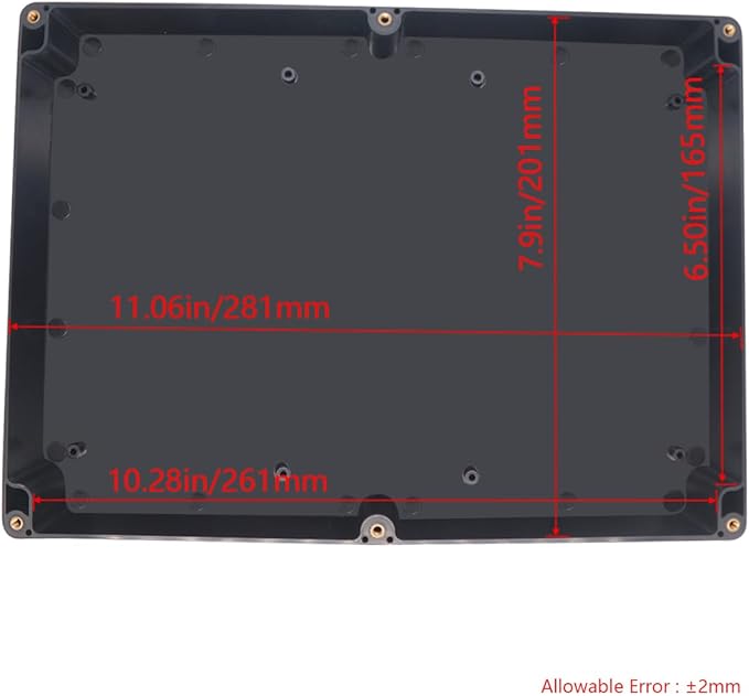 Project Box ABS Black Electrical Boxes IP65 Outdoor Waterproof Box Electronic Junction Box Power Enclosure with Cable Glands for DIY Project 11.42x8.27x2.48 inch (290 x 210 x63 mm)