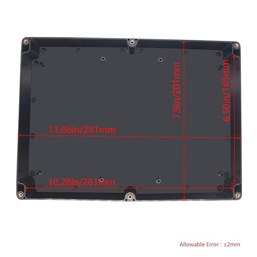 Junction Box IP65 Waterproof ABS Plastic Electrical Project Case Power Junction Boxes, Project Box with 4 PCS M16 Cable Glands 11.42x8.27x2.48 inch (290 x 210 x63 mm)