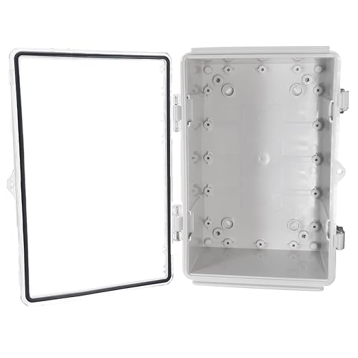 Outdoor Waterproof Electrical Box Junction Box Weatherproof IP67 ABS Plastic Enclosure Switch Router Project Box Electronics Enclosure with Mounting Plate Wall Bracket Clear 11.8"x7.9"x6.7"
