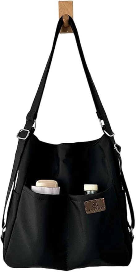 Women's Convertible Backpack Purse - Water-Resistant Nylon Travel Bag - Large Capacity 3-Way Shoulder Tote & Daypack