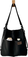 Women's Convertible Backpack Purse - Water-Resistant Nylon Travel Bag - Large Capacity 3-Way Shoulder Tote & Daypack